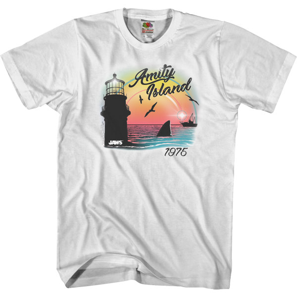 Airbrush Amity Island Jaws T-shirt L