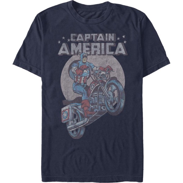 Motorcykel Captain America Marvel Comics T-shirt Ny S