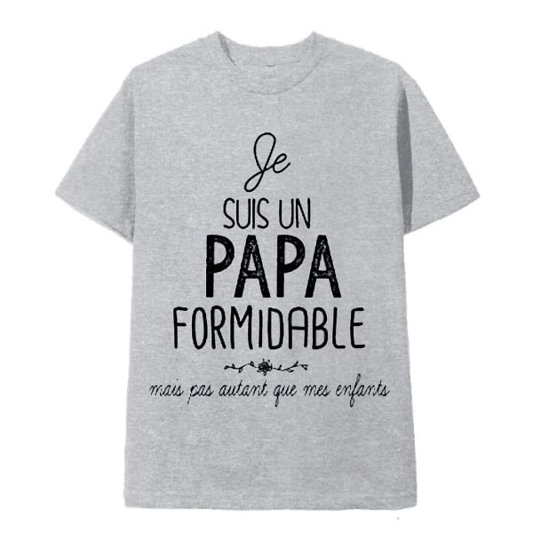 T-shirt för män, grå, \"Jag är en fantastisk pappa\" L