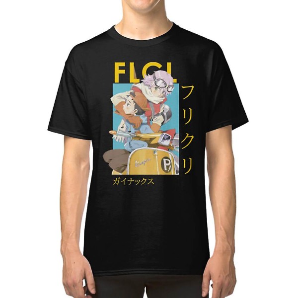 FLCL Fooly Cooly Haruko Naota Kort Anime T-skjorte XXL