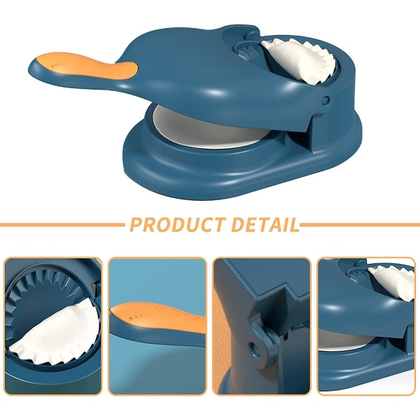 2 i 1 Dumpling Maker, Kjøkken Dumpling Making Tool, Dumpling Mould Print, Dumpling Skin Maker Dumpling Moulds Blue