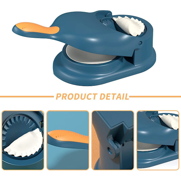 2 i 1 Dumpling Maker, Køkken Dumpling Maker Værktøj, Dumpling Form Tryk, Dumpling Hud Maker Dumpling Former Blue