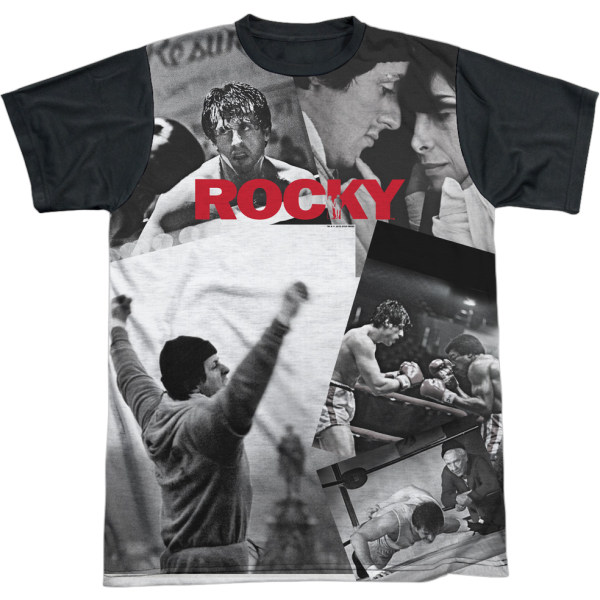 T-shirt med collage av scener från Rocky S