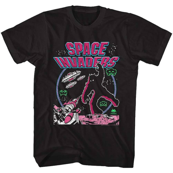 Space Invaders Retro Farger T-skjorte XL