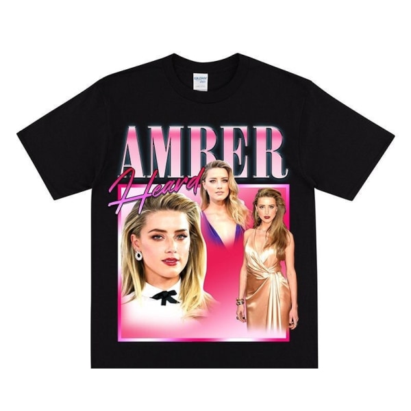 AMBER HEARD Tribute T-shirt Black S