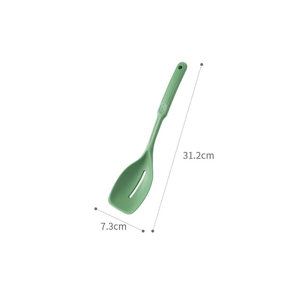 Silikon koke-skjeer, nonstick spaltede og solide skjeer med dyp skål og mål, kjøkken