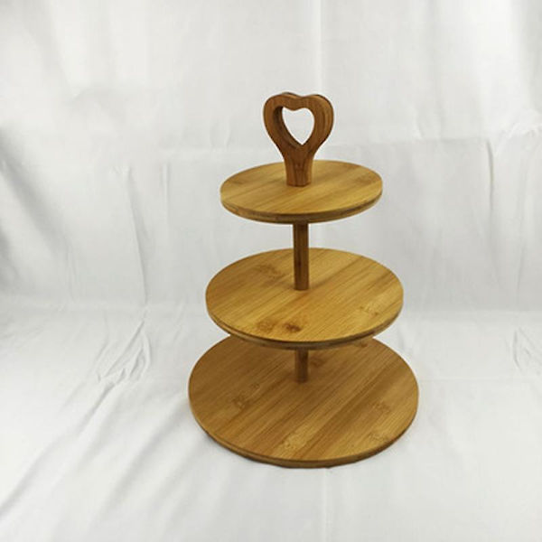 3-lags Træ Dessert Kageform Træ Kage Display Servering