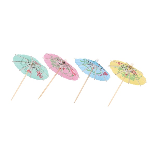 100 Mixed Paper Cocktail Umbrella Parasol Party Tropical Drink Accessories