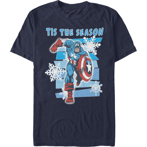 Captain America Tis The Season Marvel Comics T-skjorte Ny XXXL