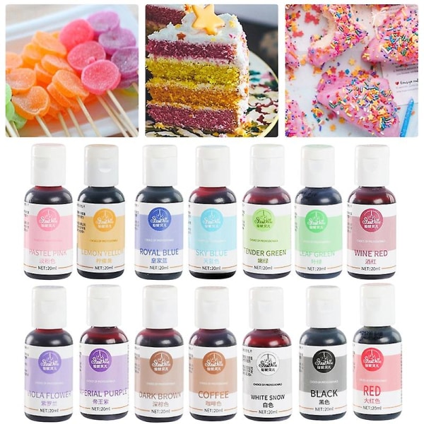 20ml Høykonsentrert Matfarge Lett å Blande Spiselig Kakedekorering Fondantfarge for Bursdag Qinhai Purple