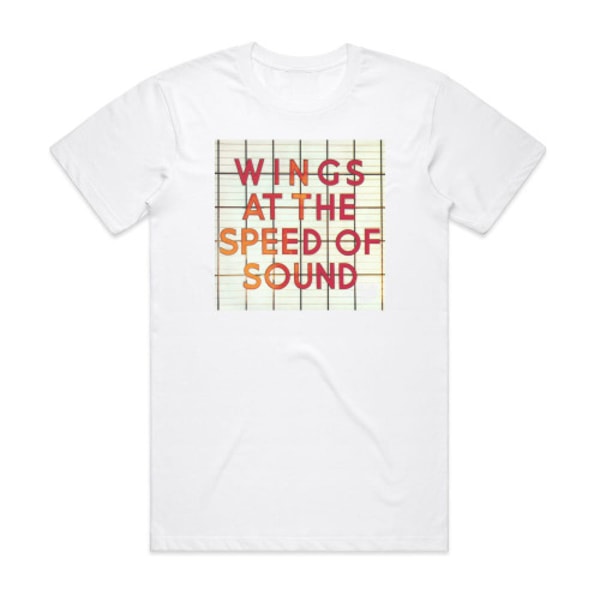 Wings Wings At The Speed Of Sound Album Cover T-Shirt Hvid M