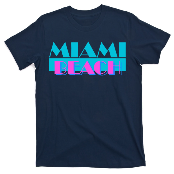 Retro Miami Beach Logo T-skjorte L