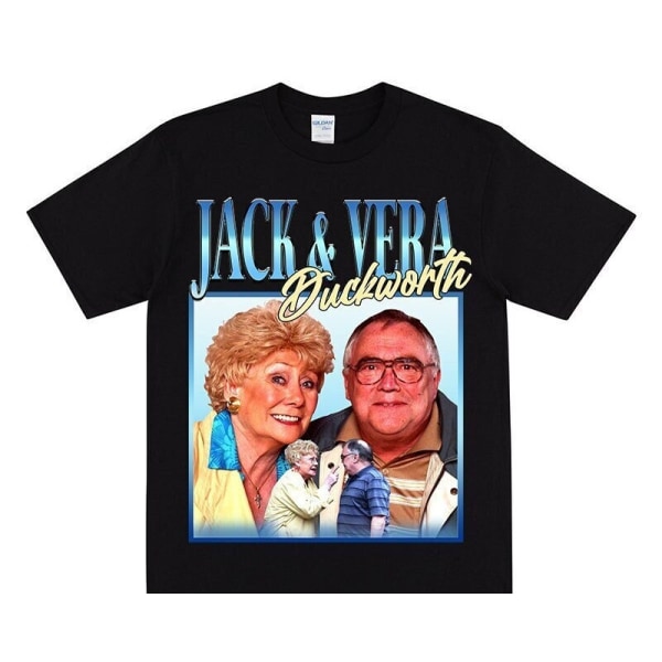 JACK & VERA DUCKWORTH Hyllningströja för Corrie-fans Black M