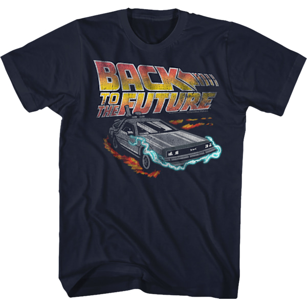 Distressed DeLorean Tidsmaskin Tillbaka Till Framtiden T-shirt XXXL