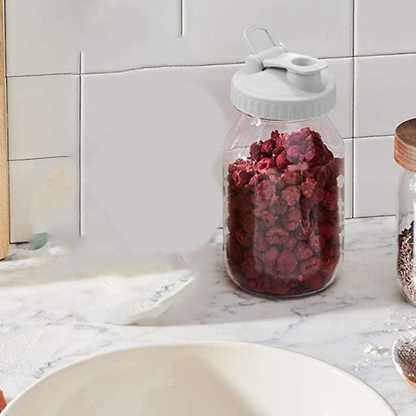 Lock för glasburkar, 3-pack läckagesäkra vändlock för breda glasburkar (burkar ingår ej)