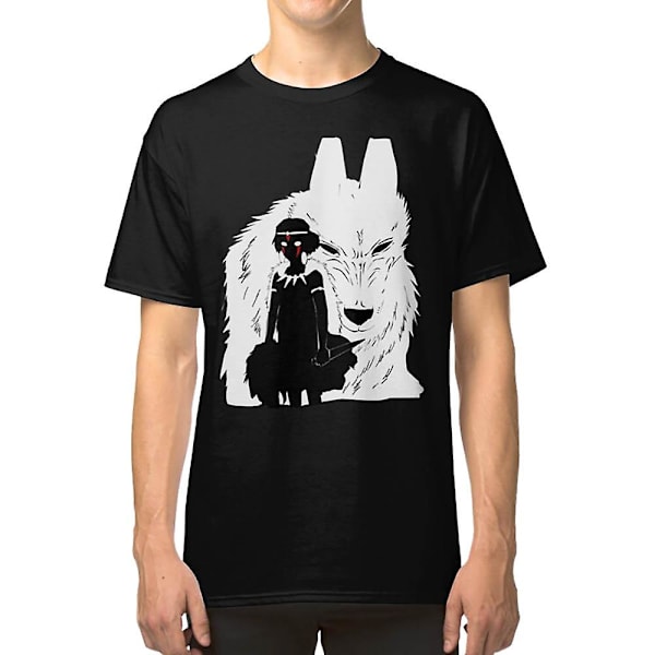 Prinsessa Mononoke ja Susi - Mustavalkoinen T-paita XXXL
