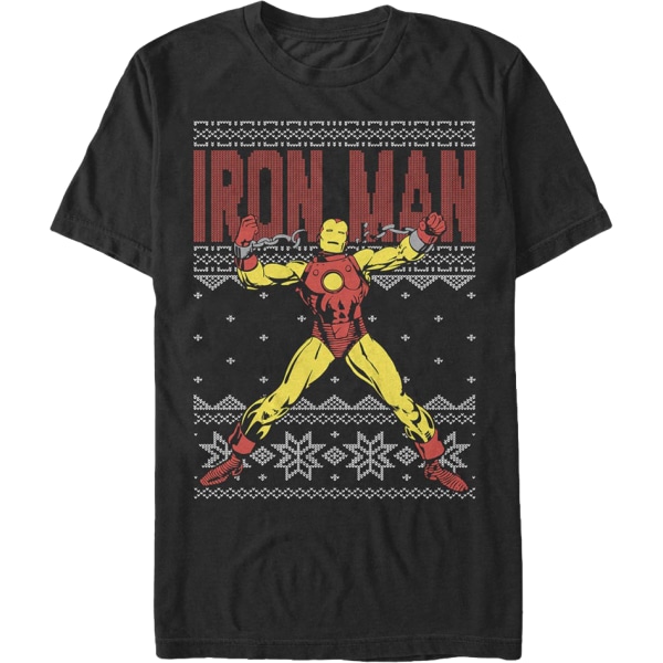 Faux Ugly Iron Man Jultröja Marvel Comics T-shirt Ny XL