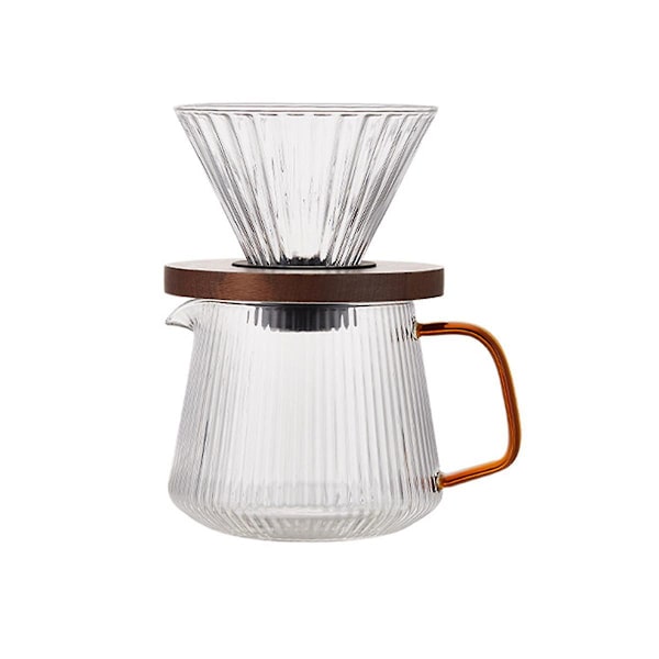 Hällkaffe Droppfilter Kaffe Kanne Set Kaffeserver Kaffemaskin Kopp V02 Glas Kaffefunnel Coff