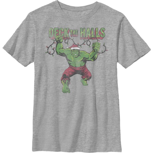 Boys Youth Incredible Hulk Deck The Halls Marvel Comics Shirt Ny XXXL
