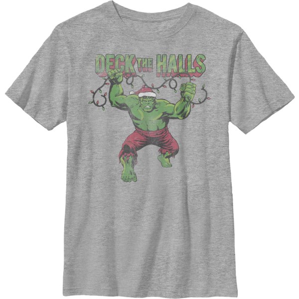 Drenge Ungdom Incredible Hulk Deck The Halls Marvel Comics T-shirt Ny M