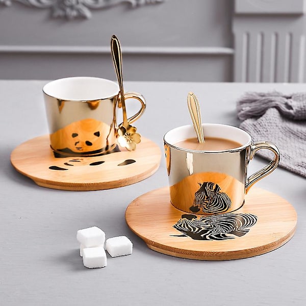Gullspeil Reflekskopp og Treunderkopp Kaffekopp (Elg) B
