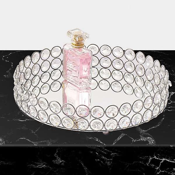 Smycken Halsband Dessert tallrik Crystal Storage Basket Organizer