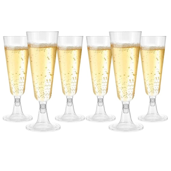 24 st Disponibel Champagne Flutes Vinglas Plast Testglas Champagne Flutes Glas 4,7 oz (150 ml)