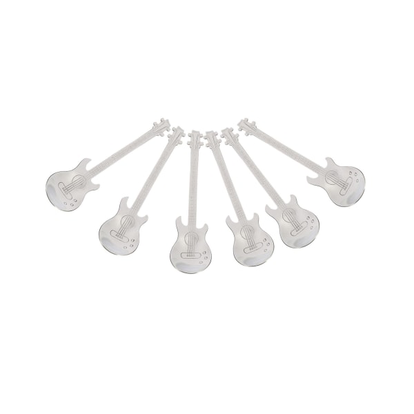Gitarrkaffesked 12-pack kreativ söt sked rostfritt stål tesked omrörningssked gitarr s