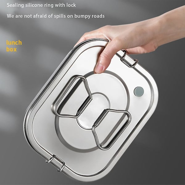 Rostfritt Stål Lunchbox Metall Lunchbox Snack Matbehållare Utomhus Förvaringslåda Lunchbox