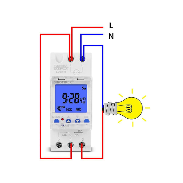 Tm928rakl smart ring meter timer med skærmdisplay 85-265V 16A