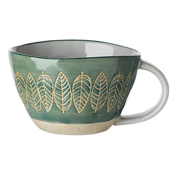 Vintage keramik kaffekopp, kopp med mjölkgröt handtag för frukost, C