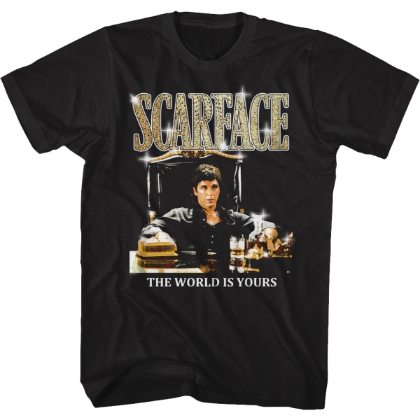 The World Is Yours Glitrende Logo Scarface T-shirt XL