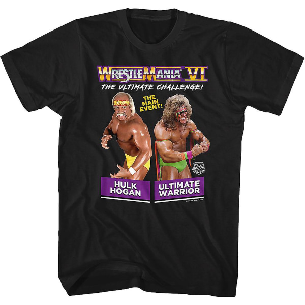 WrestleMania VI Hulk Hogan vs Ultimate Warrior T-skjorte XL