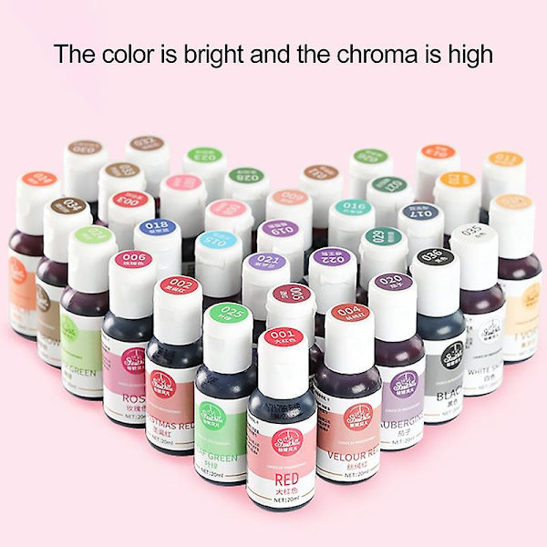 20ml Högkoncentrerad Livsmedelsfärg Lätt att Blanda Ätbara Tårta Dekoration Marsipan Färgning för Födelsedag Qinhai Rose Red