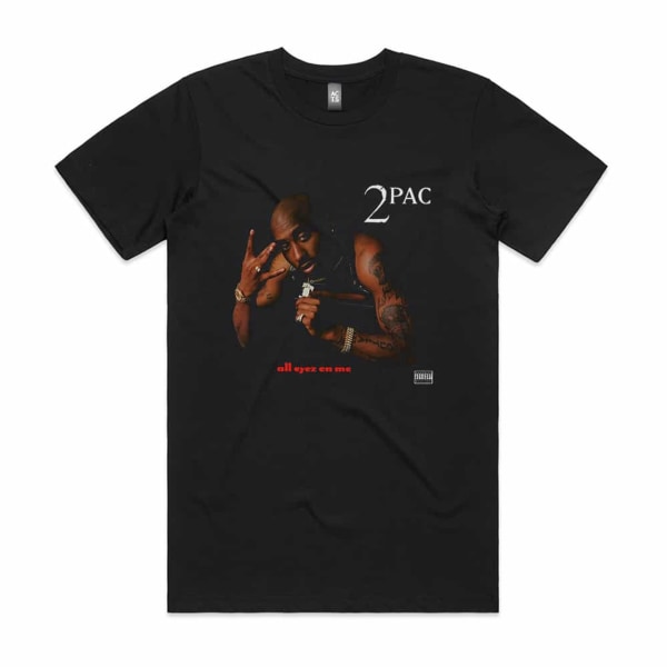 2Pac All Eyez On Me Album Cover T Shirt Black XXL