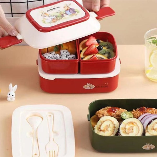 Girls School Kids Bärbar Lunchbox Picknick Bento Box Mikrovågsmatlåda med fack