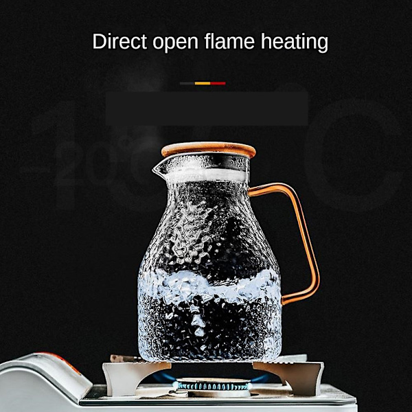 Glaskande 2000ml Termokande og Glas Sæt Kvadratisk Kedel Kogende f