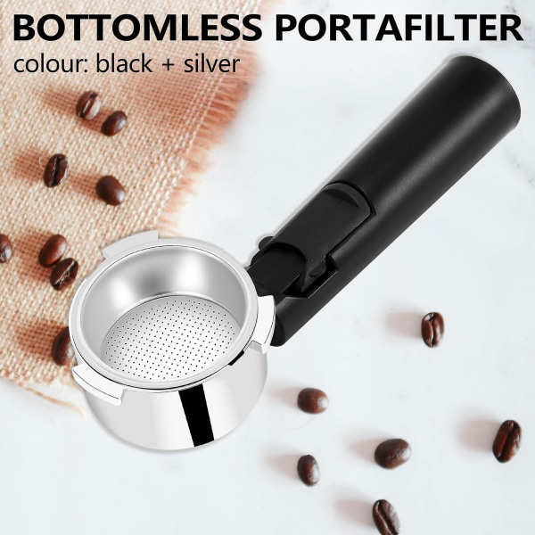 51mm rostfritt stål bottenlöst kaffeportafilter professionella tillbehör för kaffemaskin