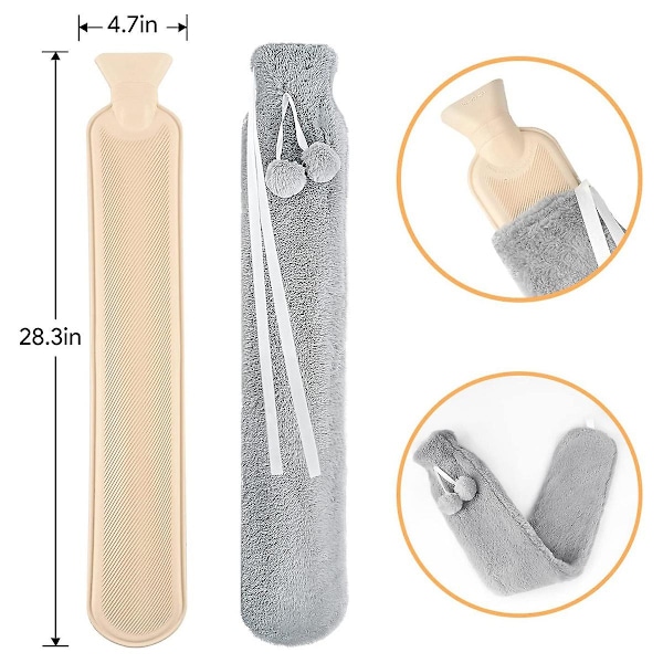 Lång termos, 2l extra lång fluffig termos med lock, bärbar termos F