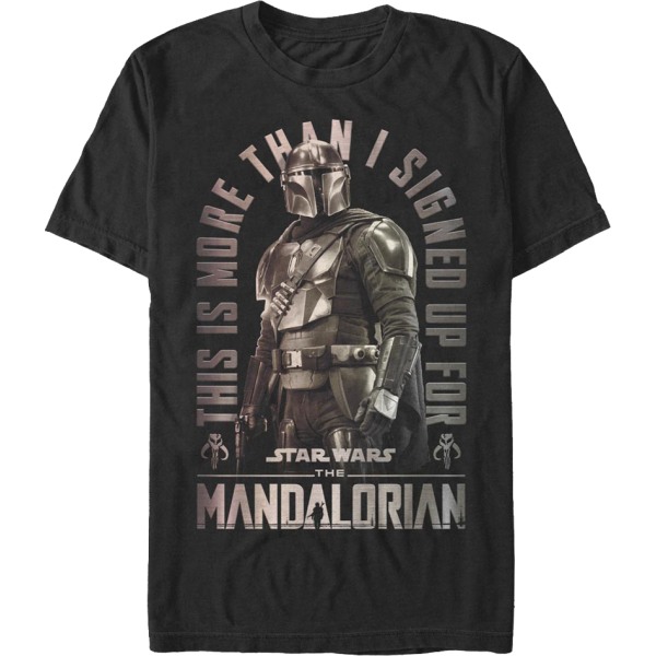 Dette er mer enn jeg meldte meg på The Mandalorian Star Wars T-skjorte L