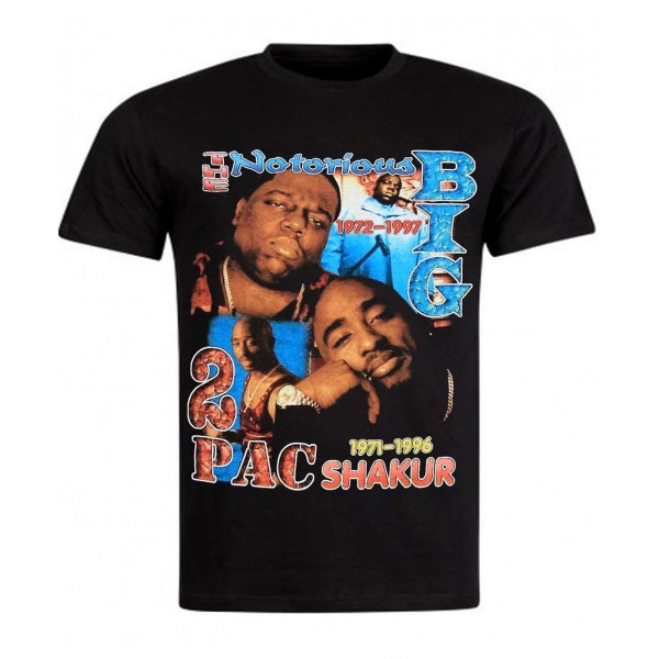 Tupac & Biggie Retro 90S svart T-shirt L