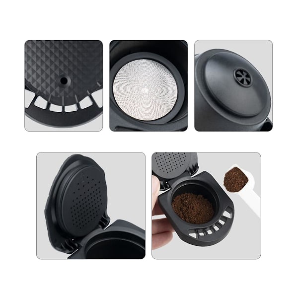 Kapseladapter omvandlar till kaffemaskin återanvändbar kaffekanna behållare + pulverhållare för pulvertryck ha