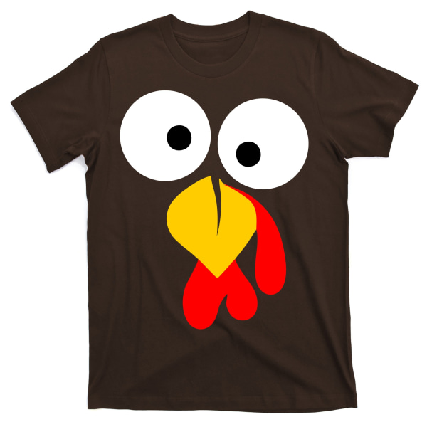 Turkey Face Funny Thanksgiving Day T-Shirt S