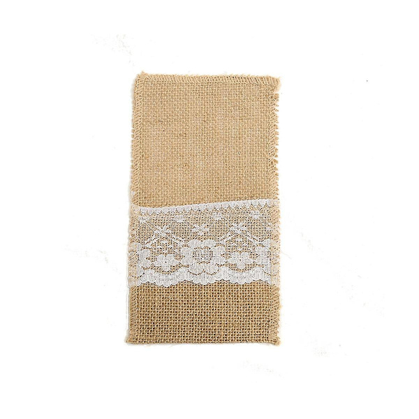 50 st Burlap Spets Servettpåsar Hessiansk Rustik Juldekoration Bröllopsbord Dekoration Bröllopspåse