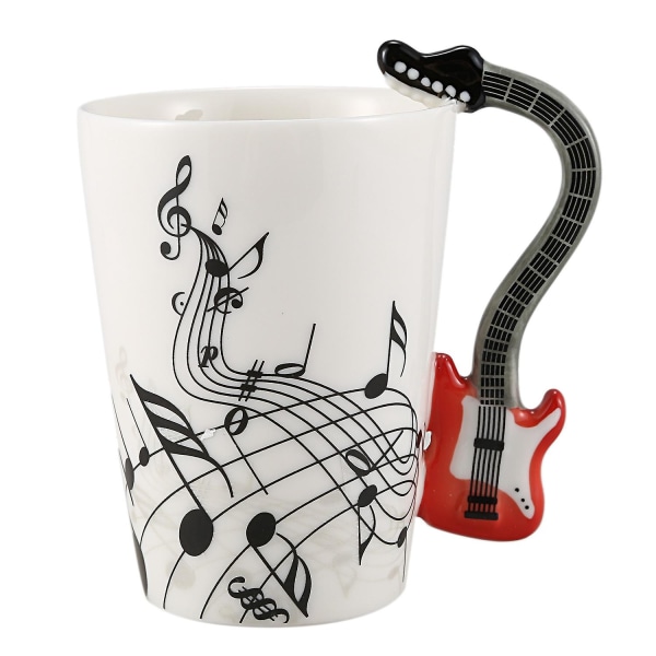 Kreativ musikstil gitarr keramisk kopp kaffe te mjölkstickskopp med handtag kaffekopp nyhet g