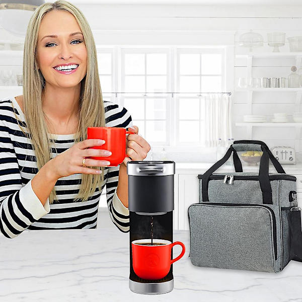 Kaffebrennerpose Enkelt Kaffe Brygg Vanntett Oppbevaringspose med Ekstra Lomme Kaffebrenner Oppbevaring