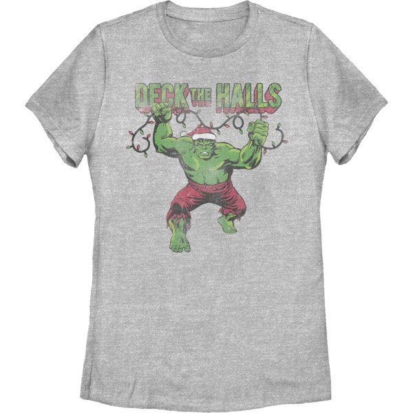 Womens Incredible Hulk Deck The Halls Marvel Comics Shirt Ny XL