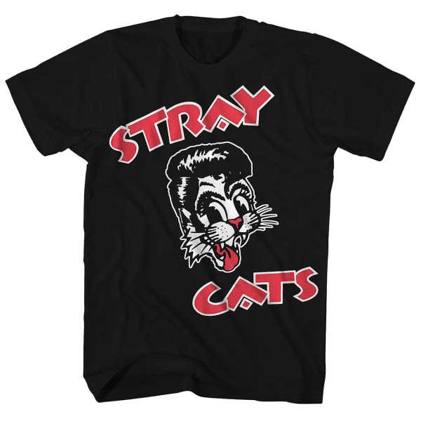 Stray Cats T-shirt med kattehovedlogo Stray Cats Shirt M