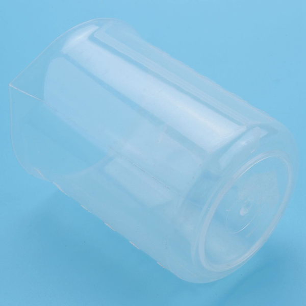 Laboratoriemätkopp i transparent vit plast, 250 ml kapacitet
