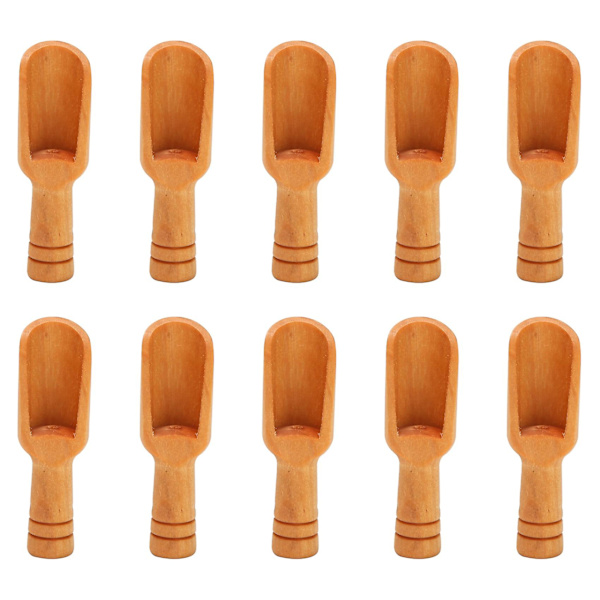 10 st Trä Mini Skedar Salt Socker Kaffe Skedar Kök Matlagning Verktyg